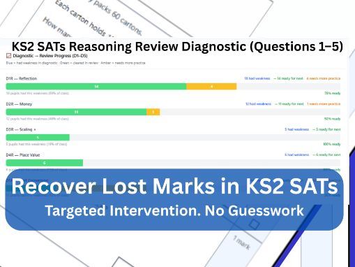 KS2 SATs Reasoning Review Diagnostic (5Qs) Measure Progress After Intervention
