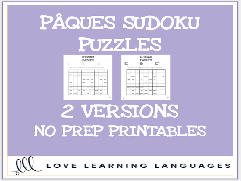 French Pâques sudoku games - French Easter