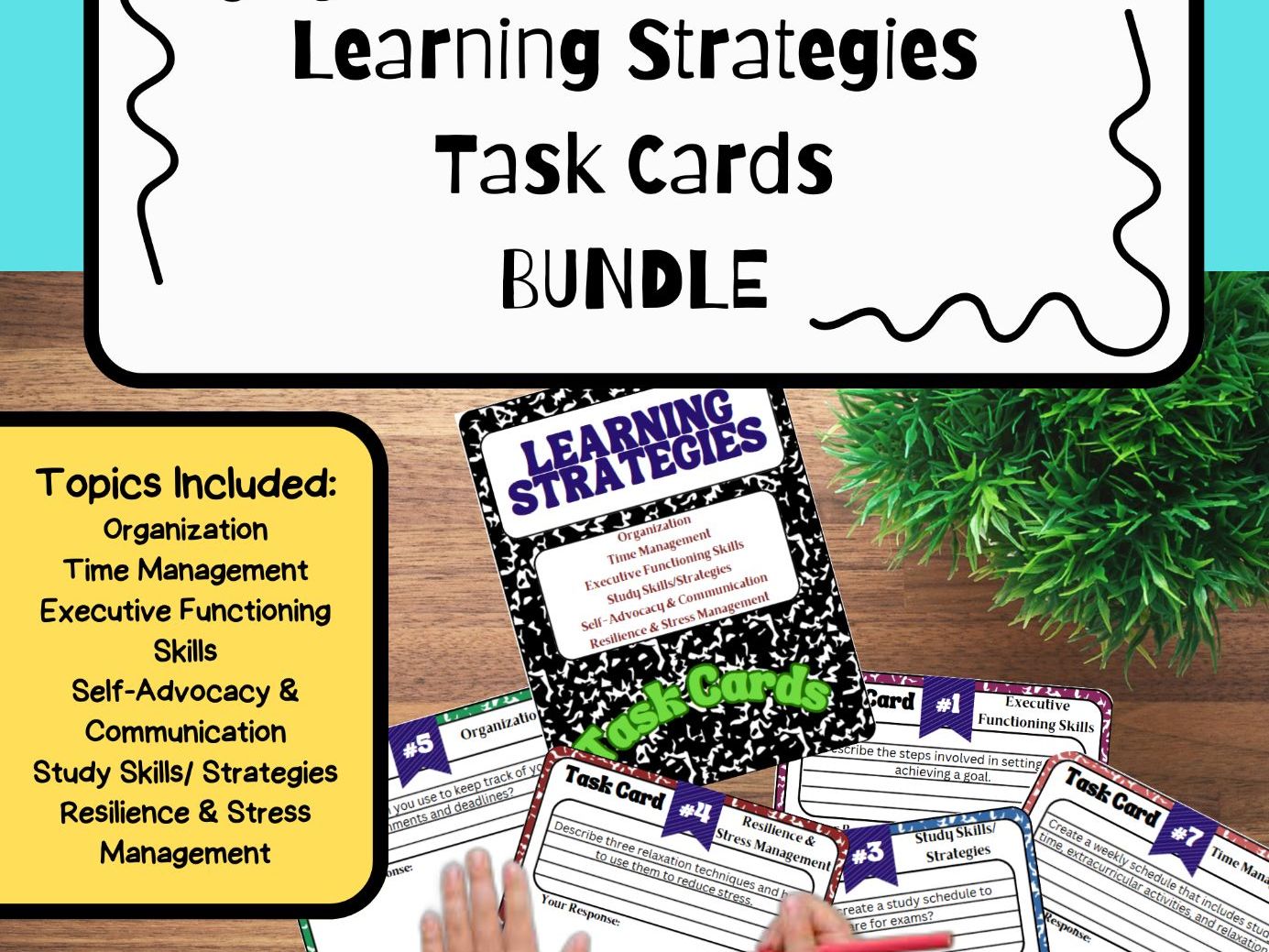 Learning Strategies Task Cards BUNDLE - No Prep - Special Education Activity