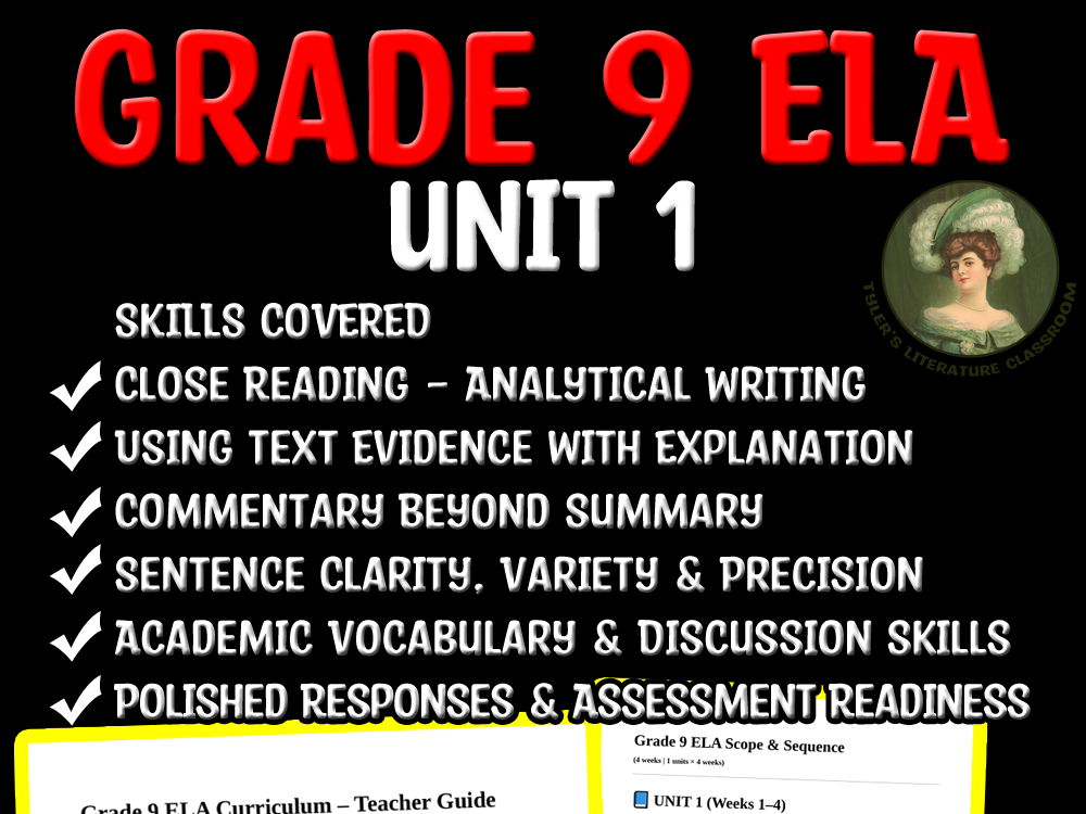 Grade 9 ELA Unit 1 Bundle | Close Reading to Polished Writing (Weeks 1–4)