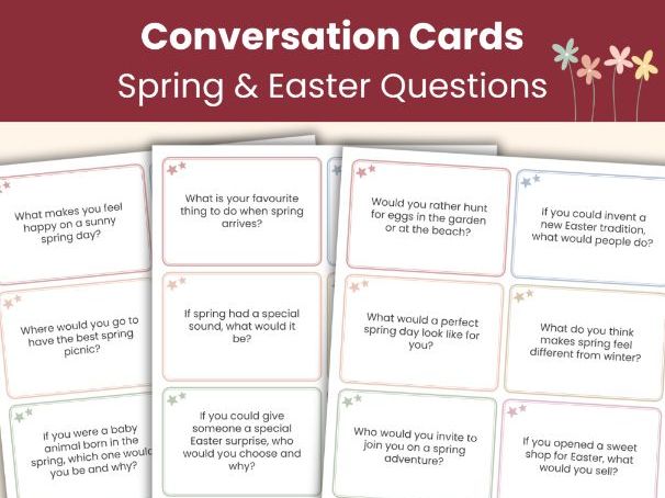 Spring and Easter Conversation Cards | Printable Speaking & Discussion Questions