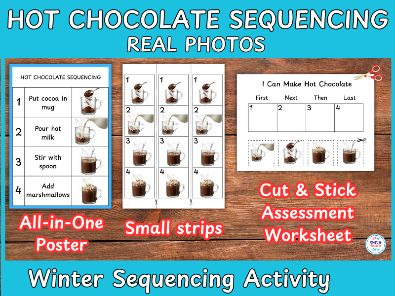 Hot Chocolate Sequencing Real Photos | EYFS