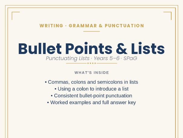 Bullet Points & Lists