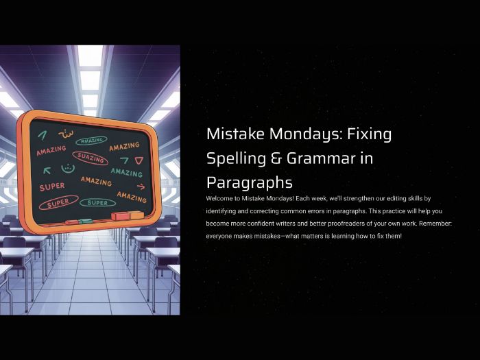 Mistake Mondays: Grammar Error Correction