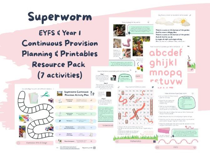 Superworm Continuous Provision Resource Pack - EYFS Summer (7 Activities)