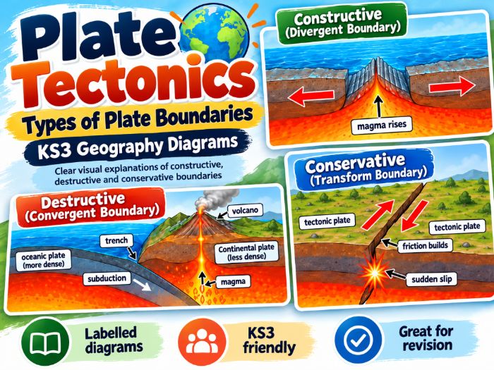 Plate Tectonics – Types of Plate Boundaries | KS3 Geography