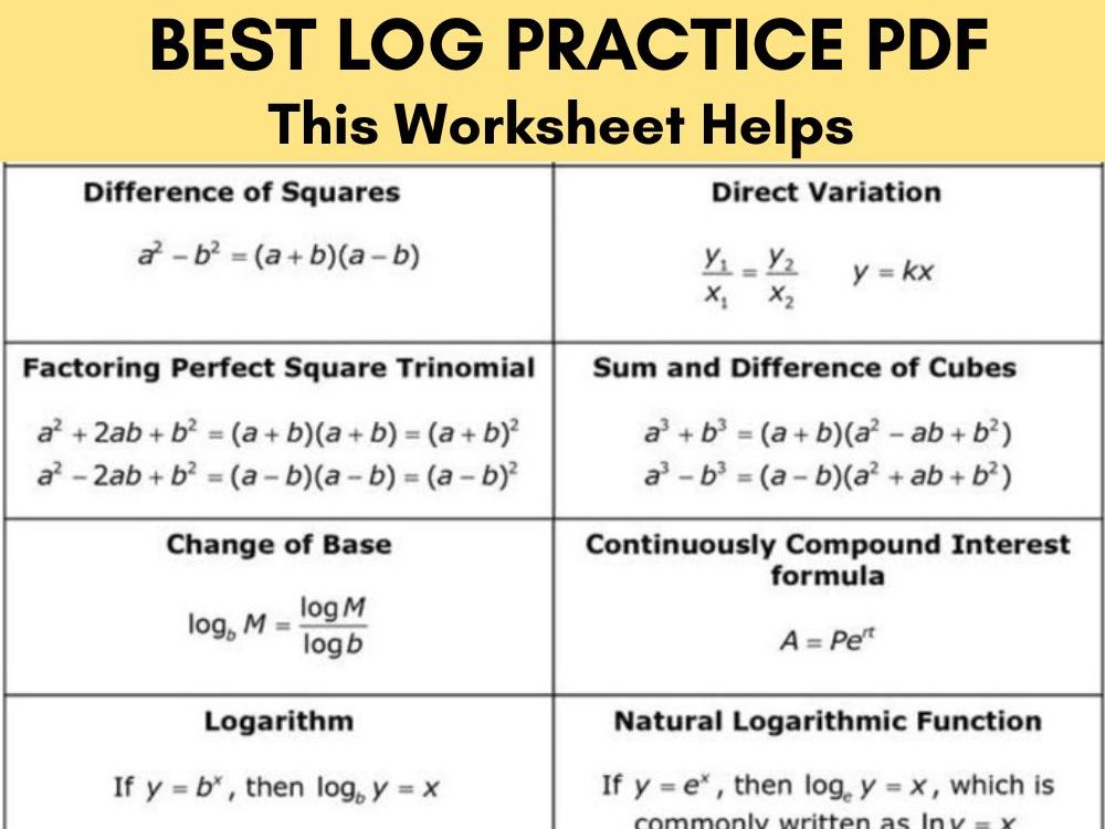 Logarithm Worksheets with Answers | Laws of Logarithms Practice + Exam Questions