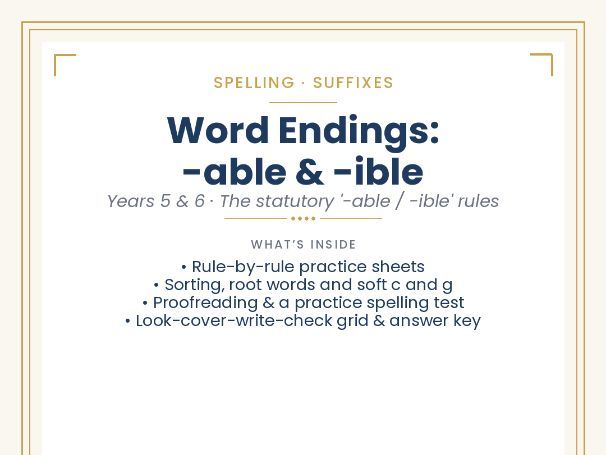 Word Endings: -able & -ible
