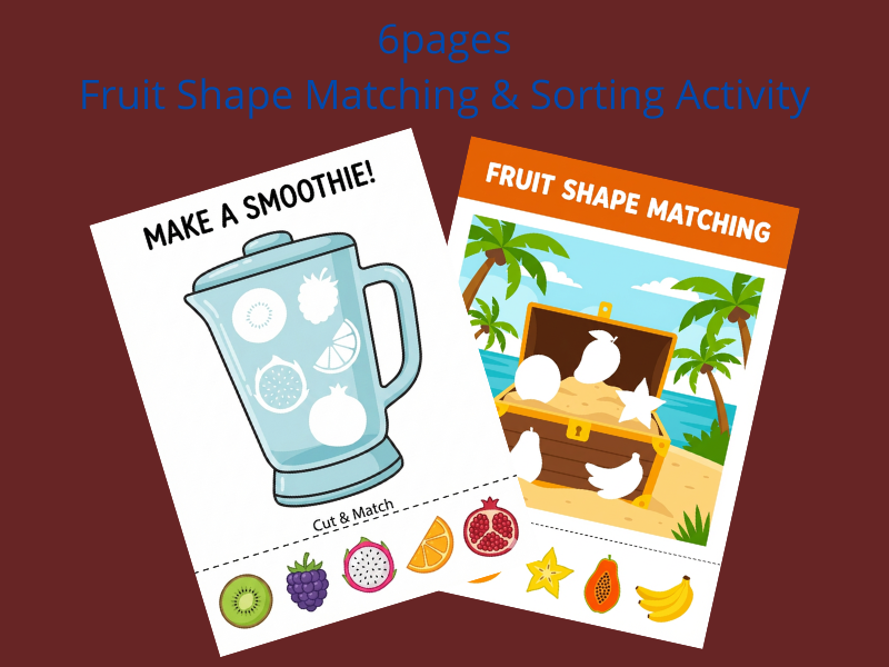 Fruit Shape Matching & Sorting Activity