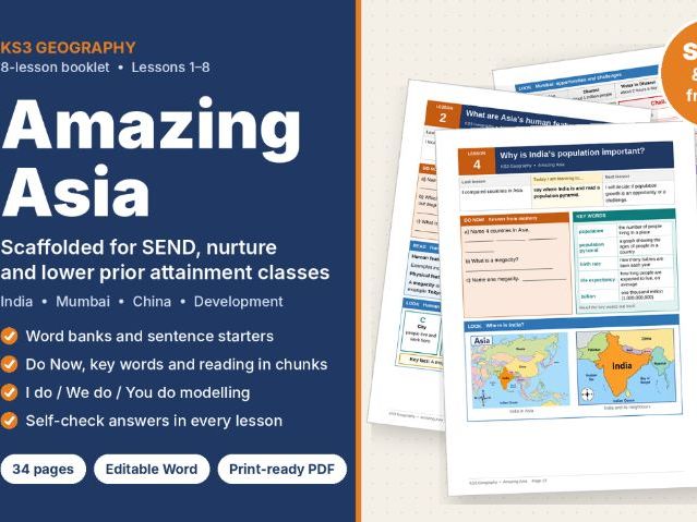 Amazing Asia: KS3 SEND/LPA Geography Booklet