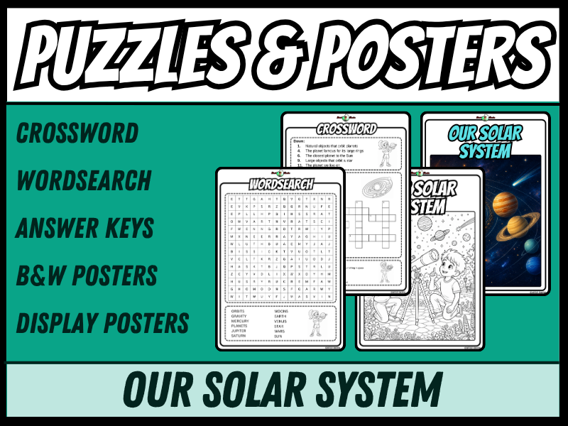 Our Solar System Activities | Planets Wordsearch, Crossword, Colouring Pages & Posters