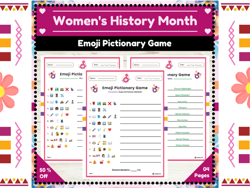 Women’s History Month Emoji Pictionary Game