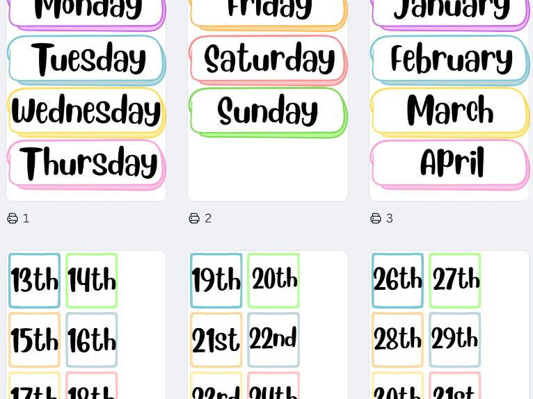 Days of the Week / Months of the Year / Dates