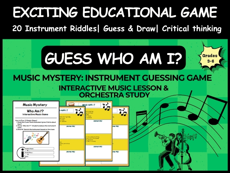 Music Mystery: "Who Am I?" Instrument Guessing Game | Interactive Music Lesson & Orchestra Study