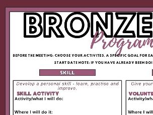DofE Bronze Award | Section Planning Worksheet | eDofE Student Planner