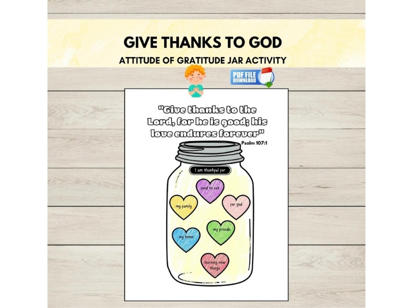 Give Thanks to God Gratitude Jar Activity