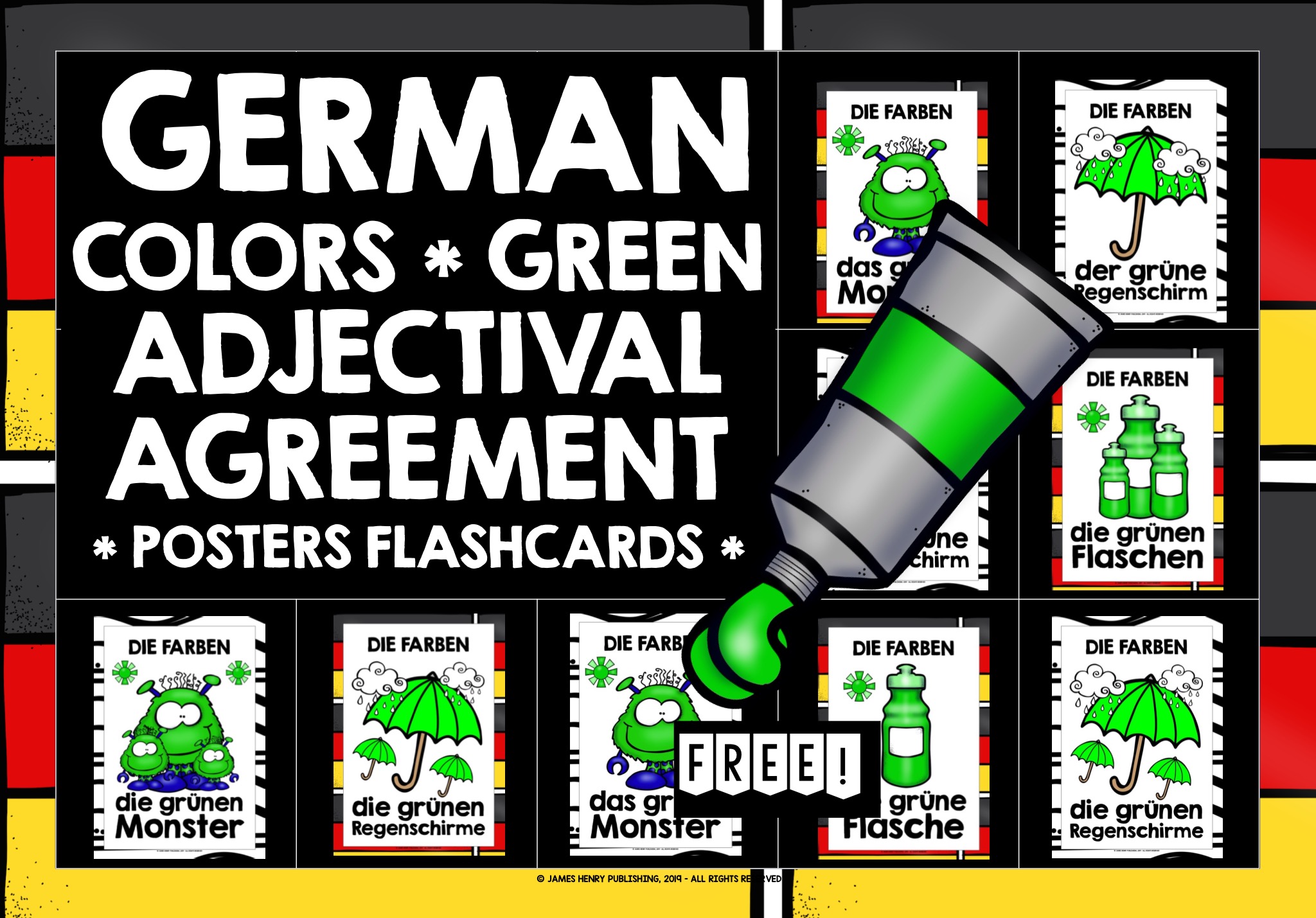 GERMAN COLORS FLASHCARDS POSTERS FREEBIE 2 Teaching Resources