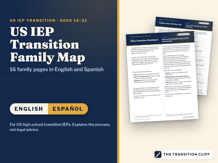 US IEP Transition Family Map Ages 14-21 English & Spanish
