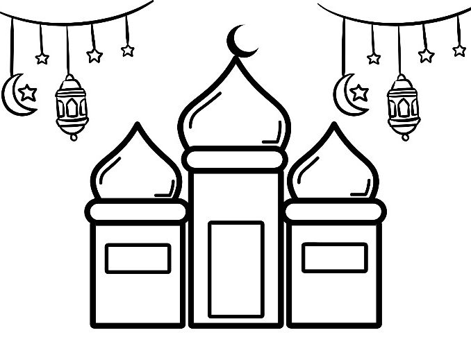 Eid Colouring & Painting Sheets | Lantern, Crescent Moon, Stars & Mosque | EYFS