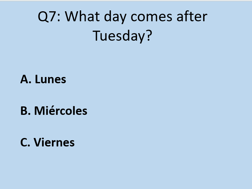 End of year fun Spanish quiz