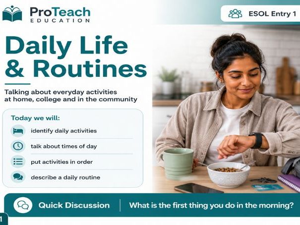ESOL Entry 1 Daily Routines Lesson