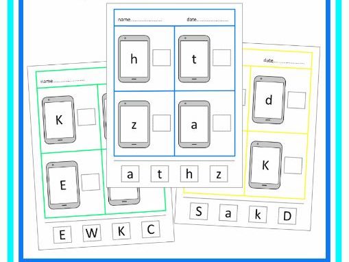 Letters of the Alphabet Match Cut & Stick Worksheets Autism SEND