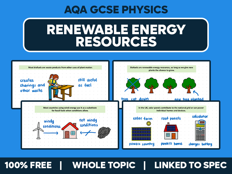 GCSE AQA Physics Complete Lesson - Renewable Energy Resources