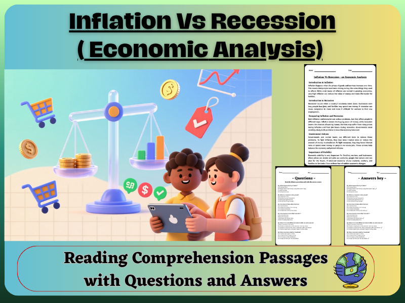 Inflation Vs Recession: an Economic Analysis: Reading Comprehension -Fun, Interactive & Ready print
