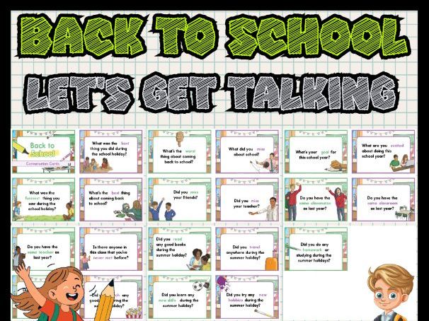Back to School Conversation Cards – Icebreakers for Speaking & Listening