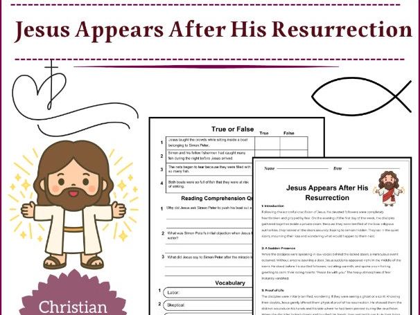 Jesus Calls His First Disciples Reading Comprehension Passages & Questions worksheet