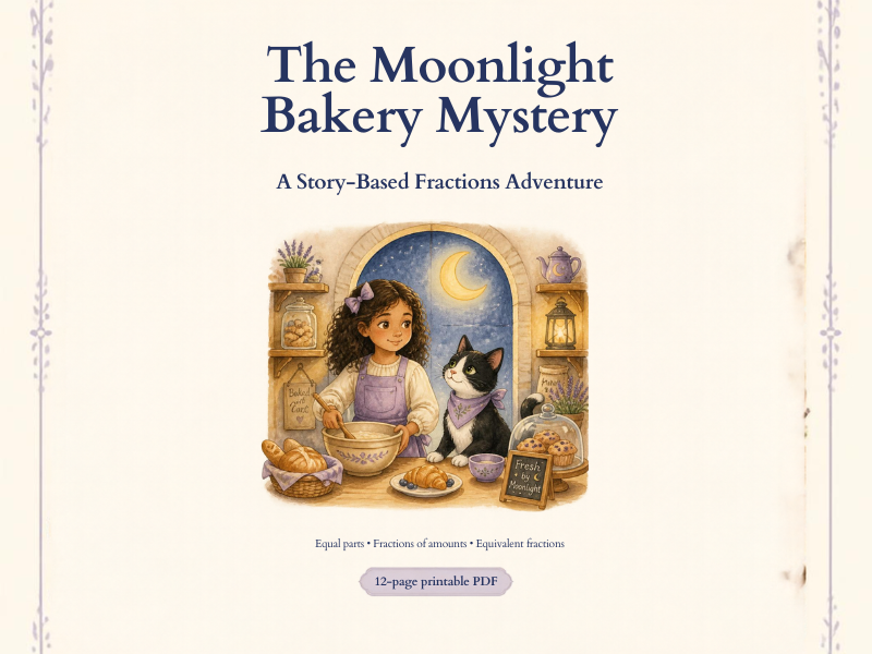 The Moonlight Bakery Mystery | Fractions Activities