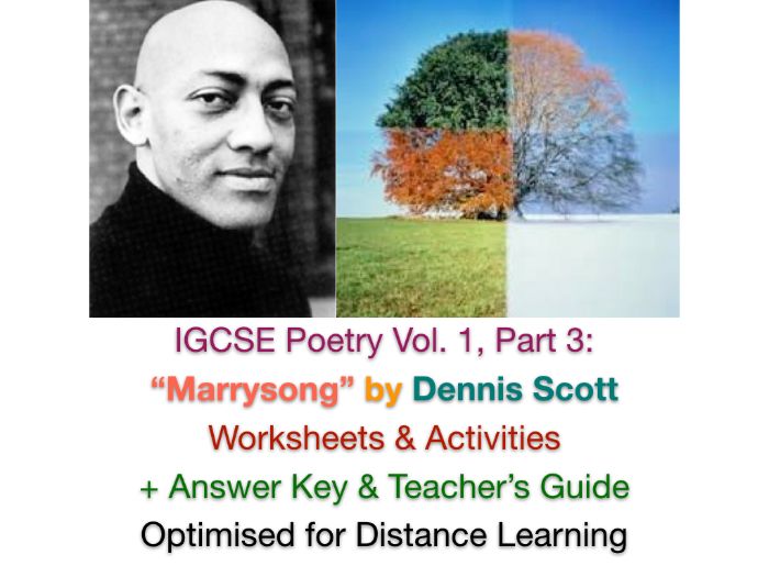 IGCSE Poetry: "Marrysong" by Dennis Scott (TEACH + REVISE + ANSWERS + STUDY GUIDE)