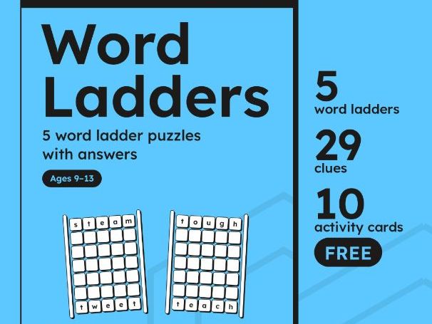 Free word ladders: homophone and spelling puzzles, KS2 and KS3
