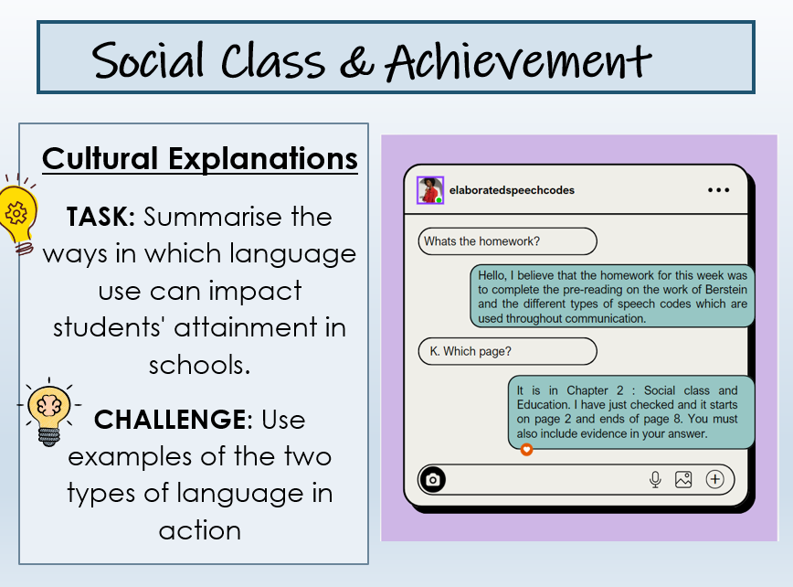 AQA A level Sociology - Education - Social class & Achievement ...