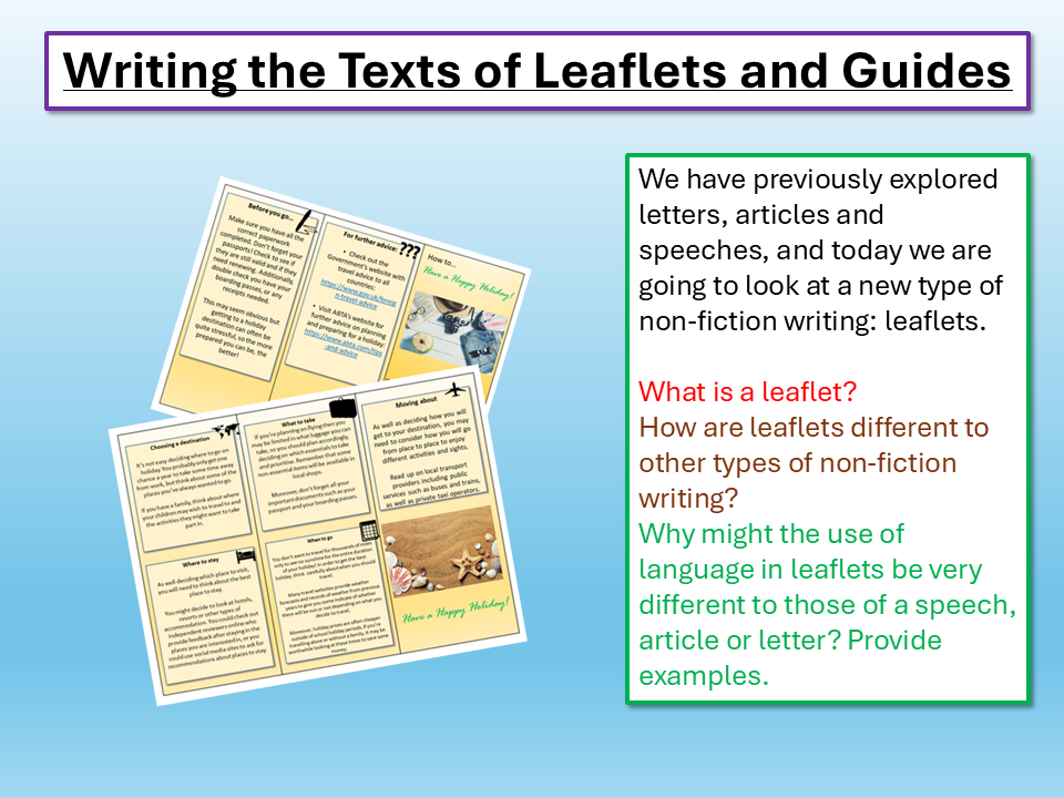 Edexcel IGCSE English Language Leaflets