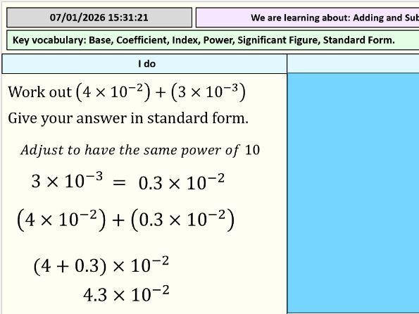 Adding and Subtracting Standard Form - Full Lesson