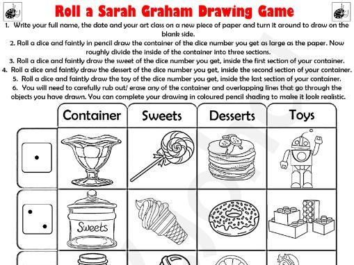 Roll a Sarah Graham Drawing Game