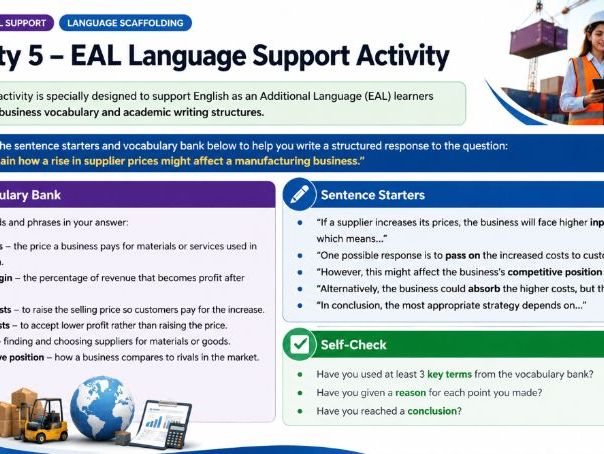 A Level Business - 6.1.5 Competitors and suppliers