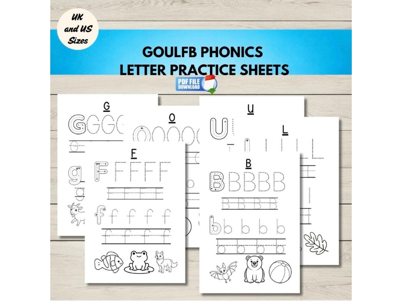 FREE GOULFB Phonics Tracing Worksheets | EYFS Reception Early Years | Initial Sounds