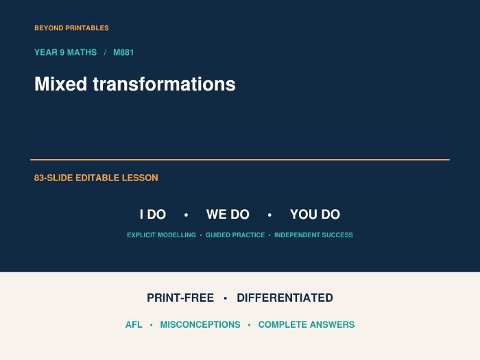 Mixed Transformations | I Do, We Do, You Do | Year 9 Maths | Print Free