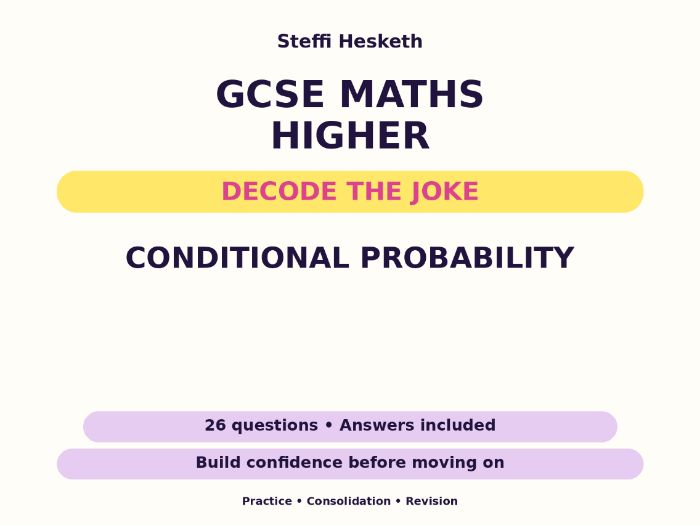 Conditional Probability | GCSE Decode the Joke + Answers