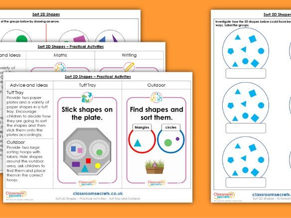 Year 1 Sort 2D Shapes Shapes Maths Activity Pack Teaching Resources