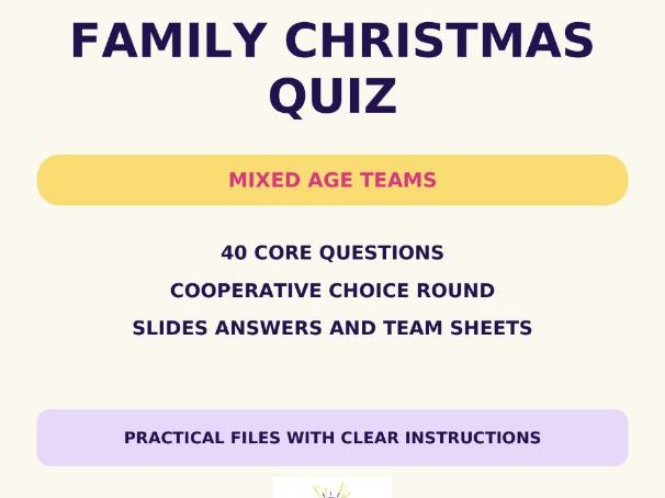 Family Christmas Quiz with Answers and Slides