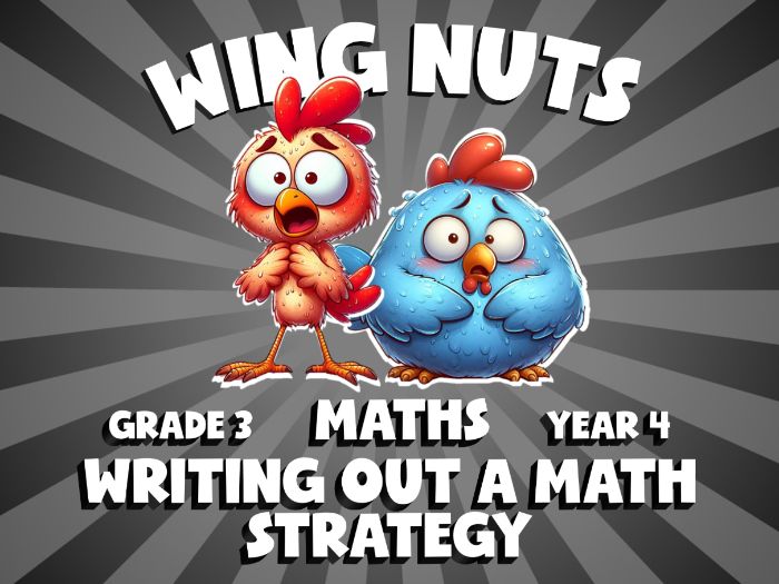 Writing Out a Math Strategy WING NUTS Maths Game | No-Prep Year 4 Review Activity