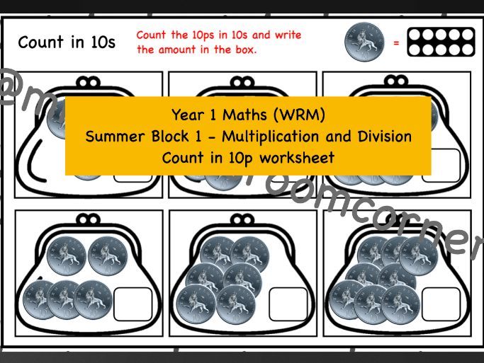 Count in 10s - 10ps worksheet