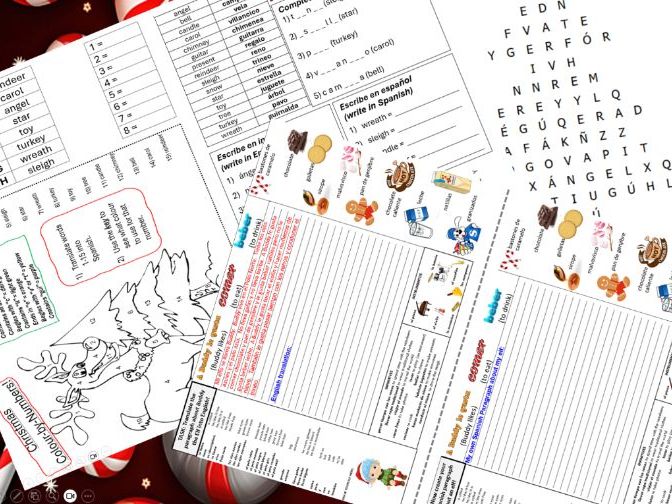 SPANISH CHRISTMAS ACTIVITY SHEET