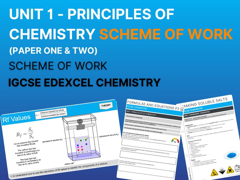 Edexcel IGCSE Chemistry – Unit 1 Scheme of Work