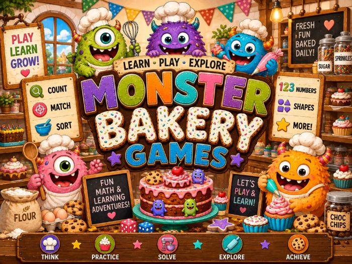 Monster Bakery Math Games & Centers | Number Sense Counting 1–20 | Preschool–1st Grade
