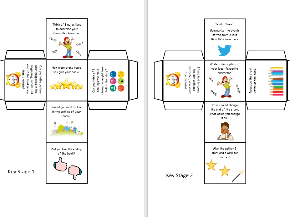 Book area dice (KS1 & KS2)