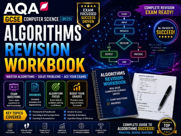 Algorithms Revision Workbook | AQA GCSE Computer Science (8525) | Exam Questions | Answers